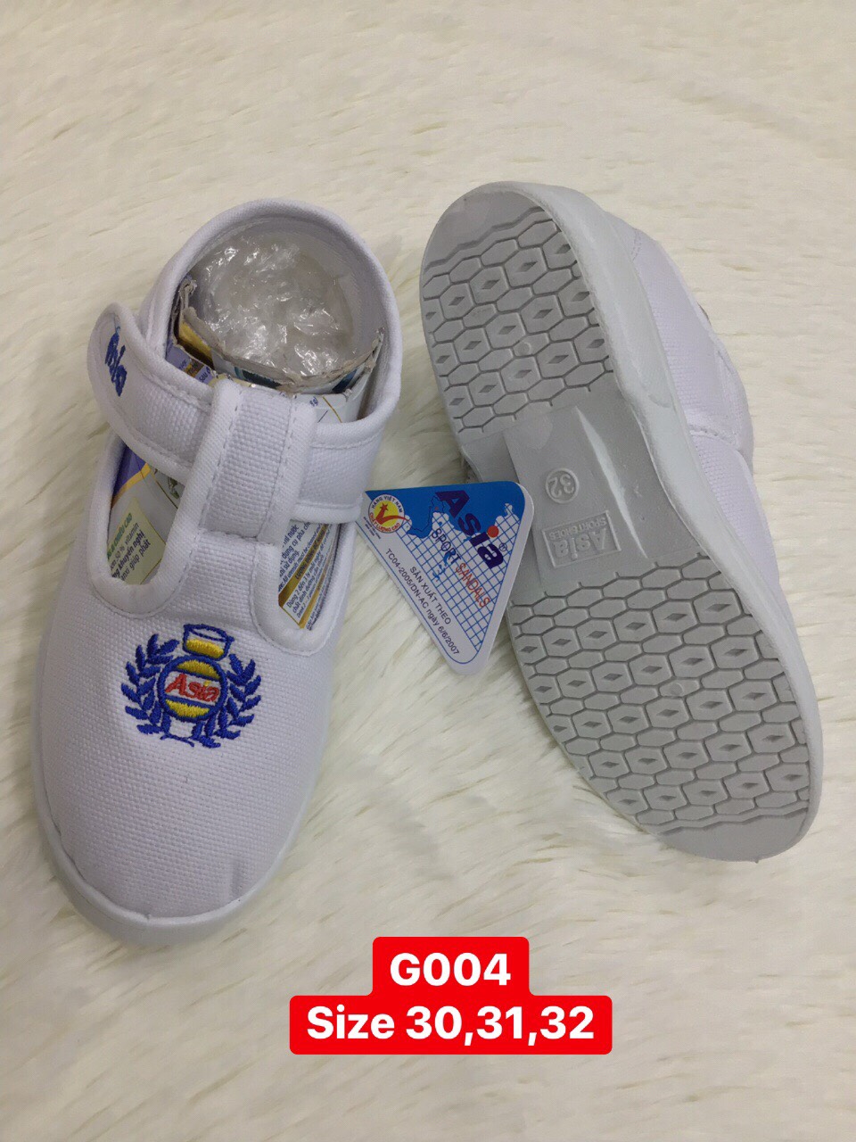 Giày vải Asia dán nữ trắng